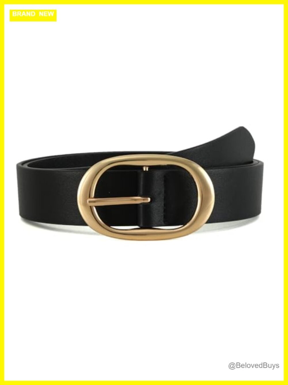 Faux Leather Women's Belt Oval Buckle Waist Belt